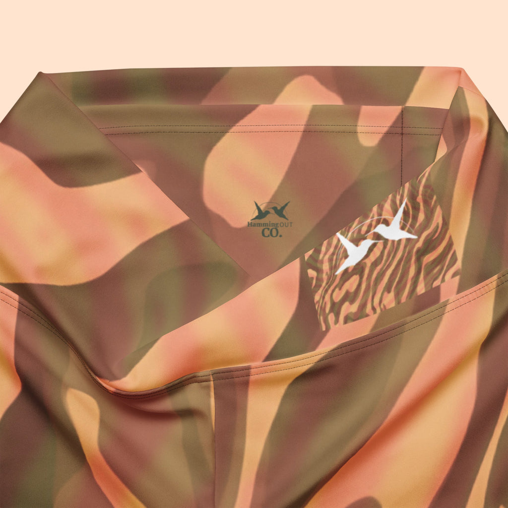 Brown Zebra Print Flared Leggings Front Zoom Logo HammingOut Utah Women's Activewear Brand