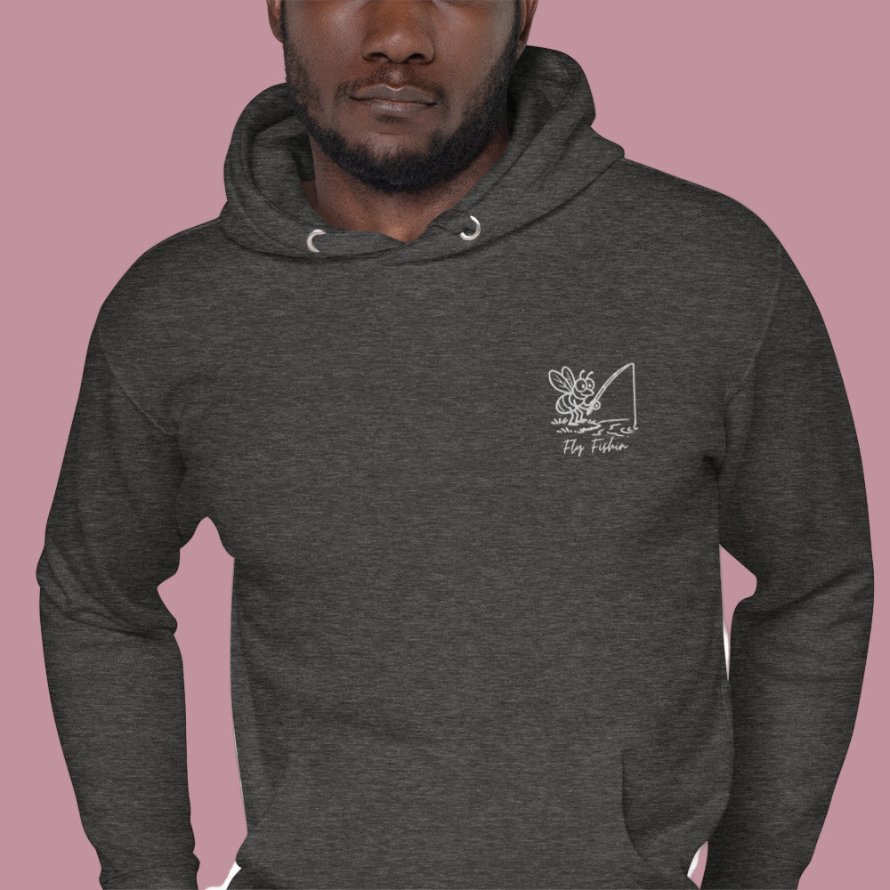 Fly Fishing Hoodie Dark Grey Front