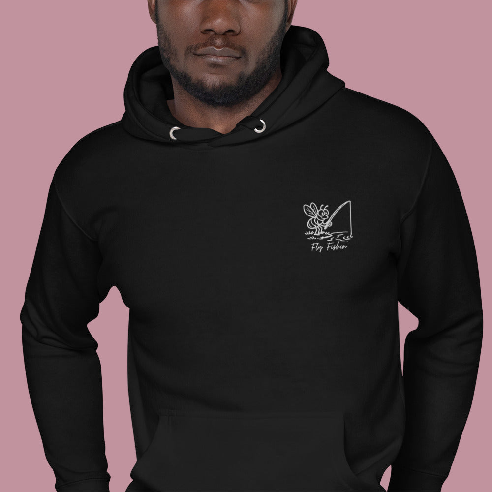 Fly Fishing Hoodie Black Front