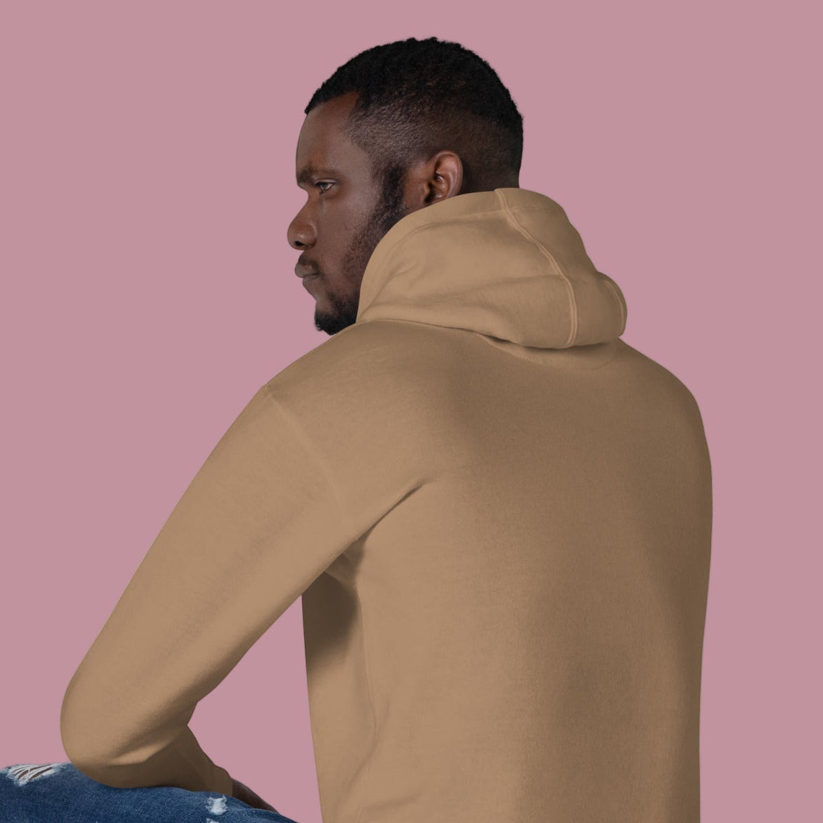 Fly Fishing Hoodie Tan Back