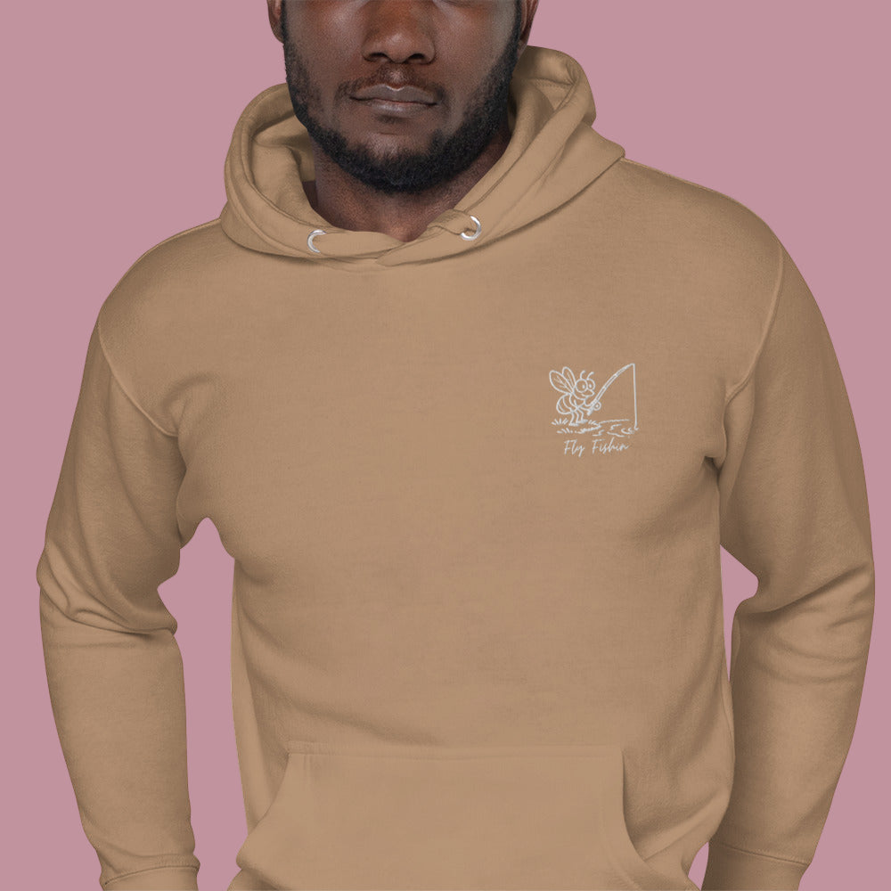 Fly Fishing Hoodie Tan Front