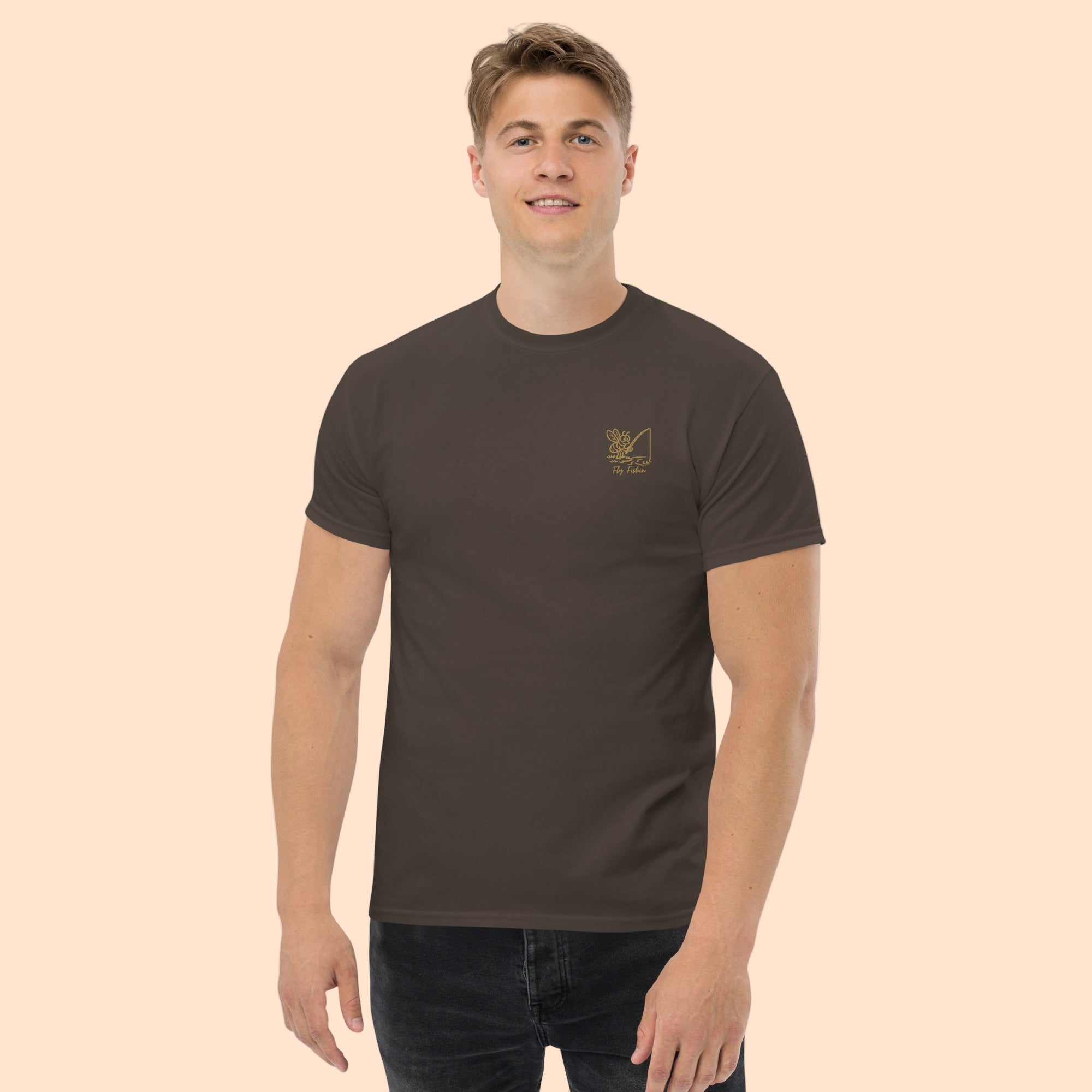 Fly Fishing T-Shirt Charcoal Front