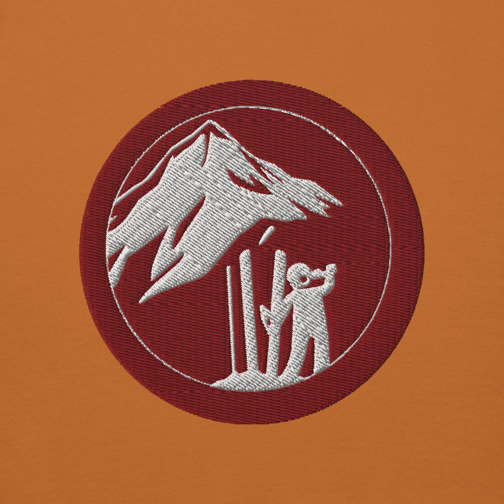 Skier Drinking Beer Hoodie Embroidery Front