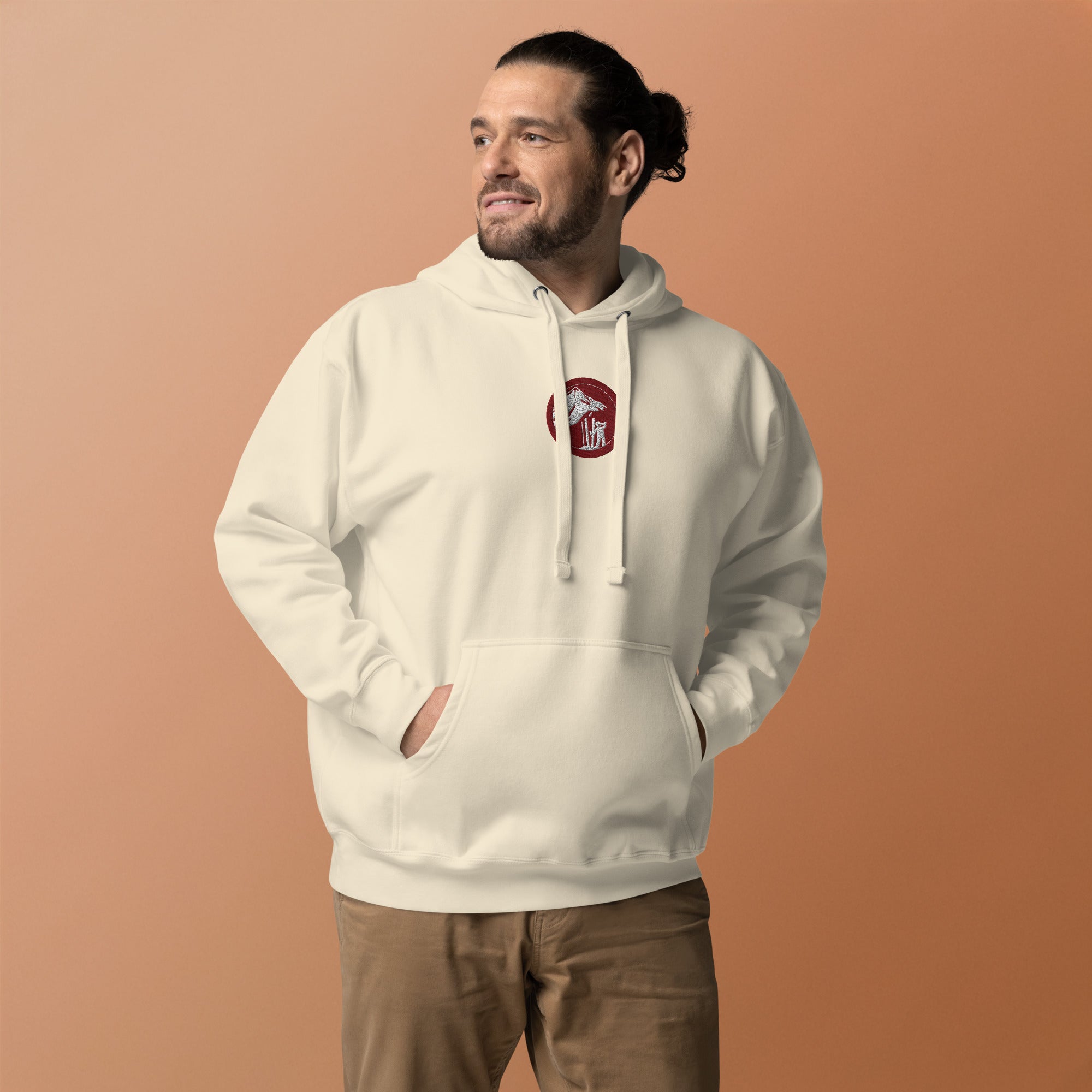 Skier Drinking Beer Hoodie White Front