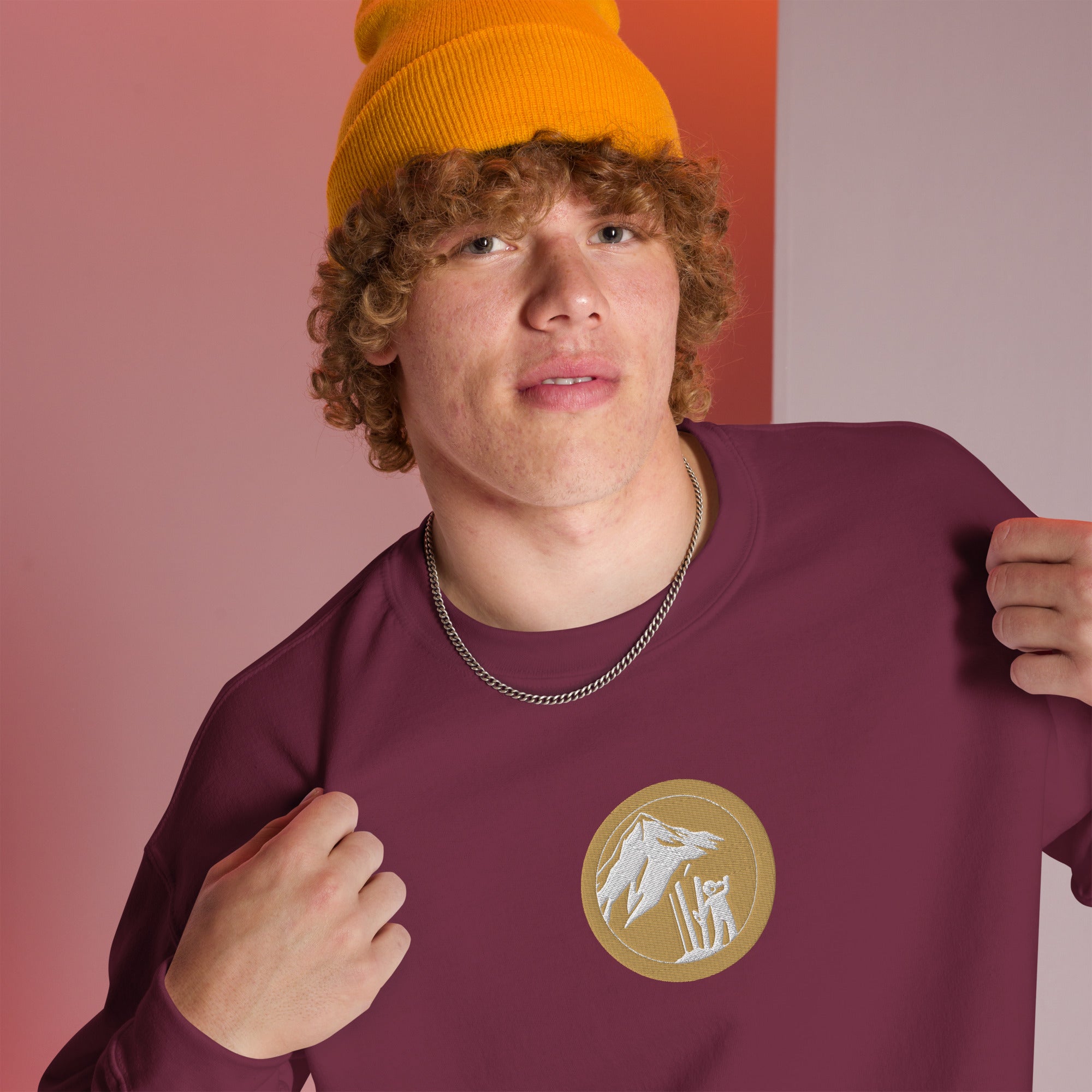 Hammed Up Crew Neck - Maroon Front