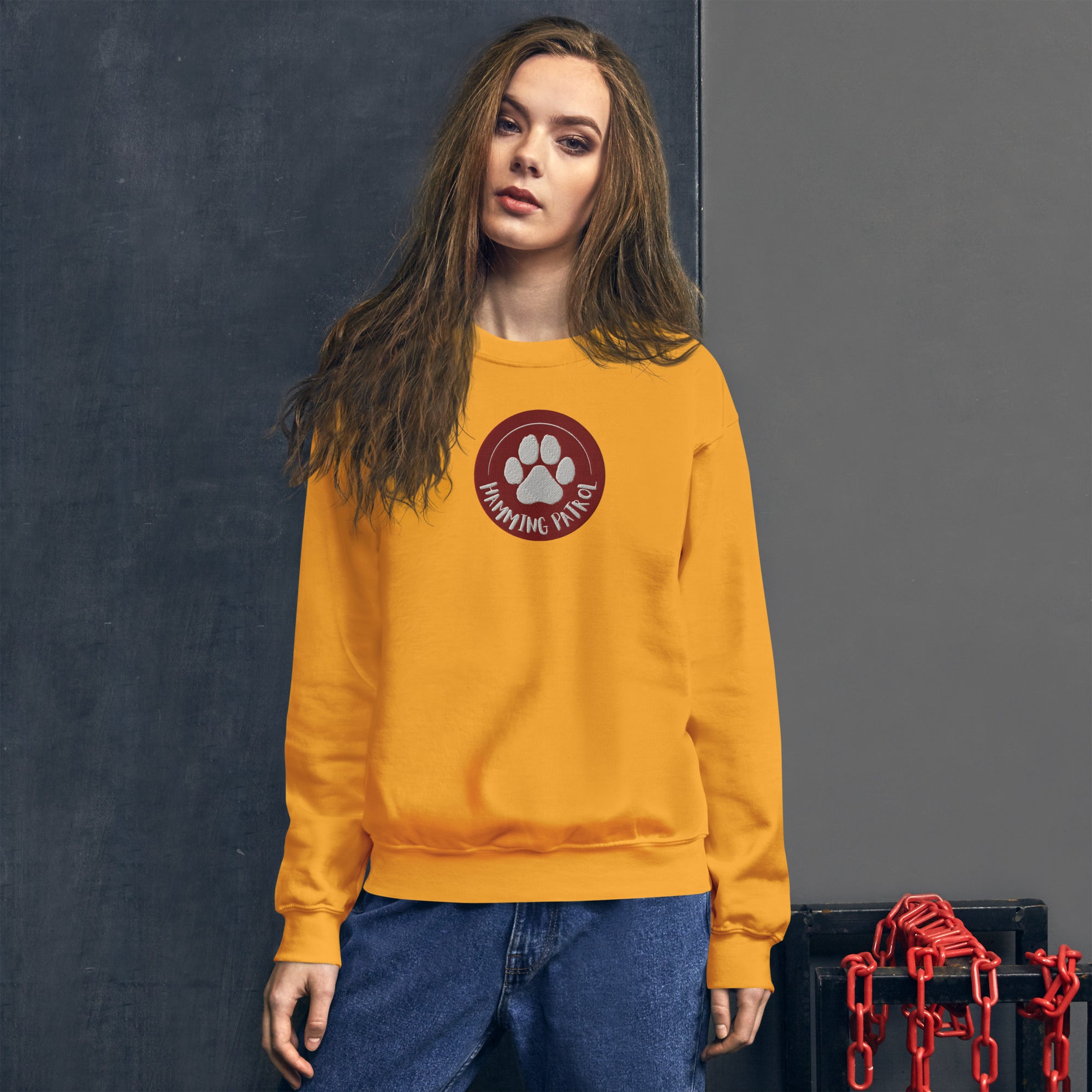 Paw Print Crewneck Bright Yellow Front