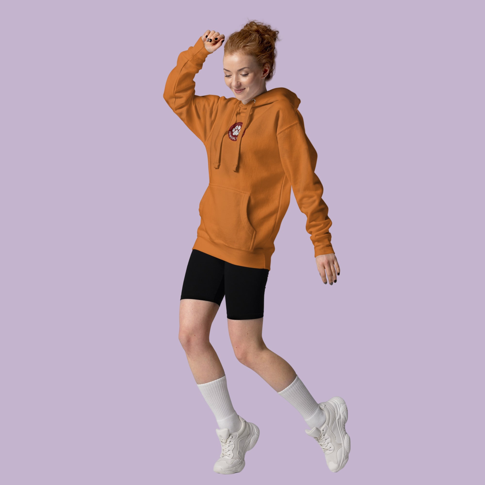 Hamming Patrol Sweatshirt - Front Angle Orange
